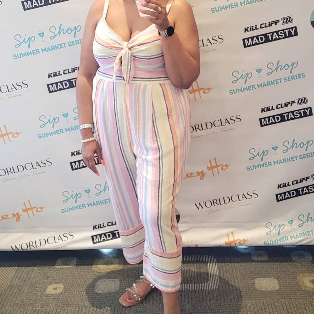 Candie's Multicolor Sleeveless Striped Jumpsuit Size XXL